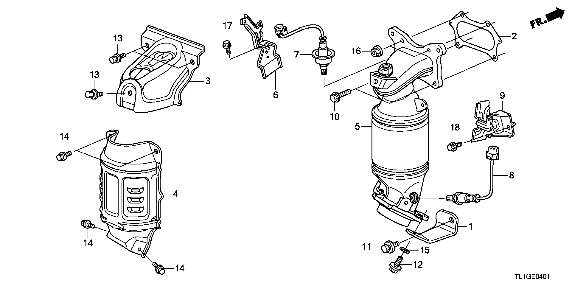 Honda 36532-R40-A01 - Лямбда-зонд, датчик кисню autozip.com.ua