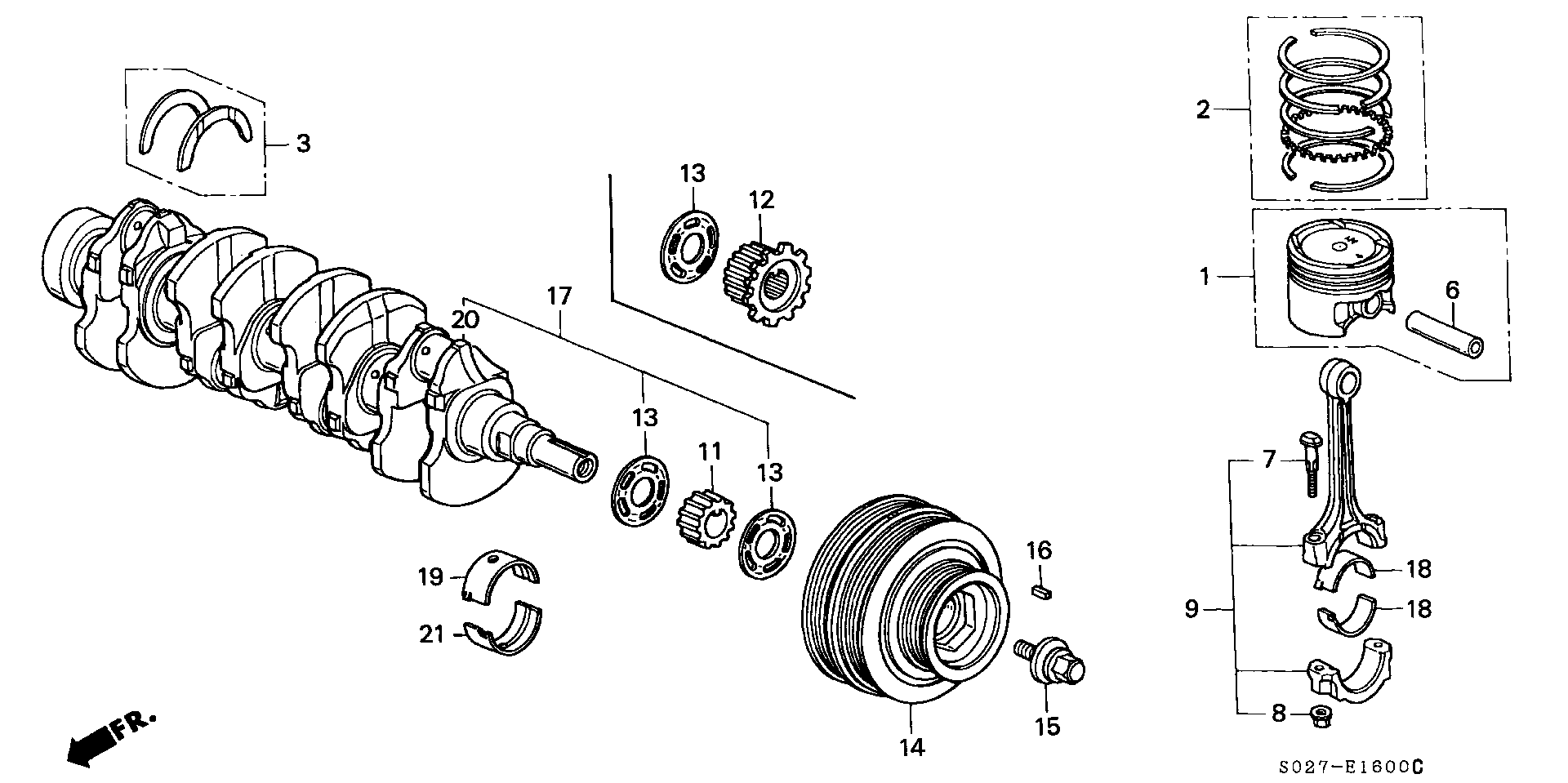 Honda 13810-P2K-003 - Ремінний шків, колінчастий вал autozip.com.ua