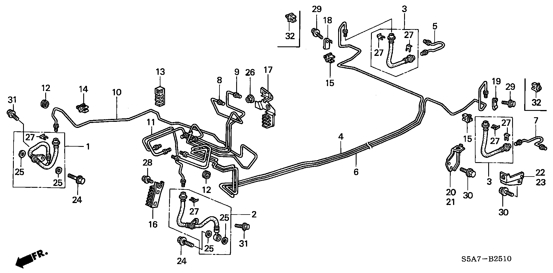 ACURA 01464S5AJ02 - HOSE SET, R. FR. BRAKE autozip.com.ua