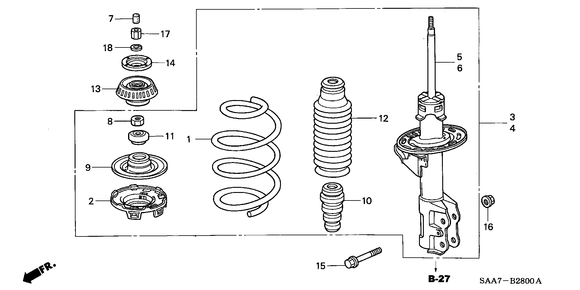 Honda 51601-SAA-E02 - Амортизатор autozip.com.ua