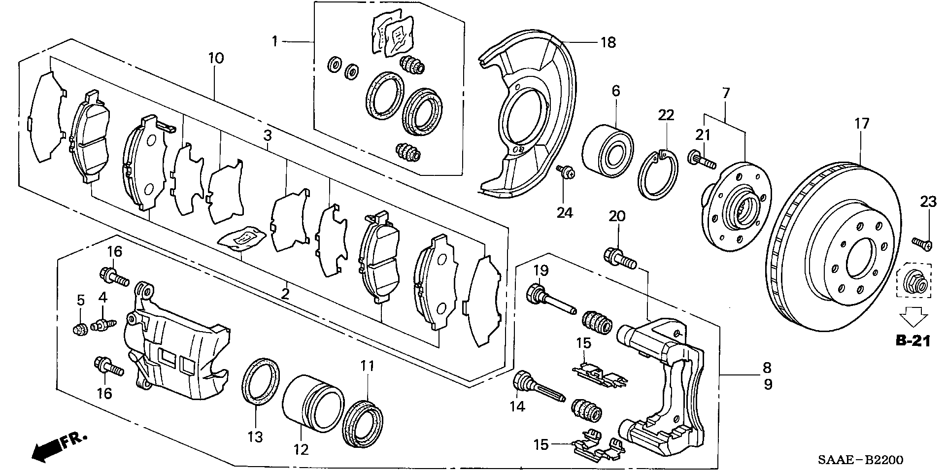 Honda 06450SAAE50 - Гальмівні колодки, дискові гальма autozip.com.ua