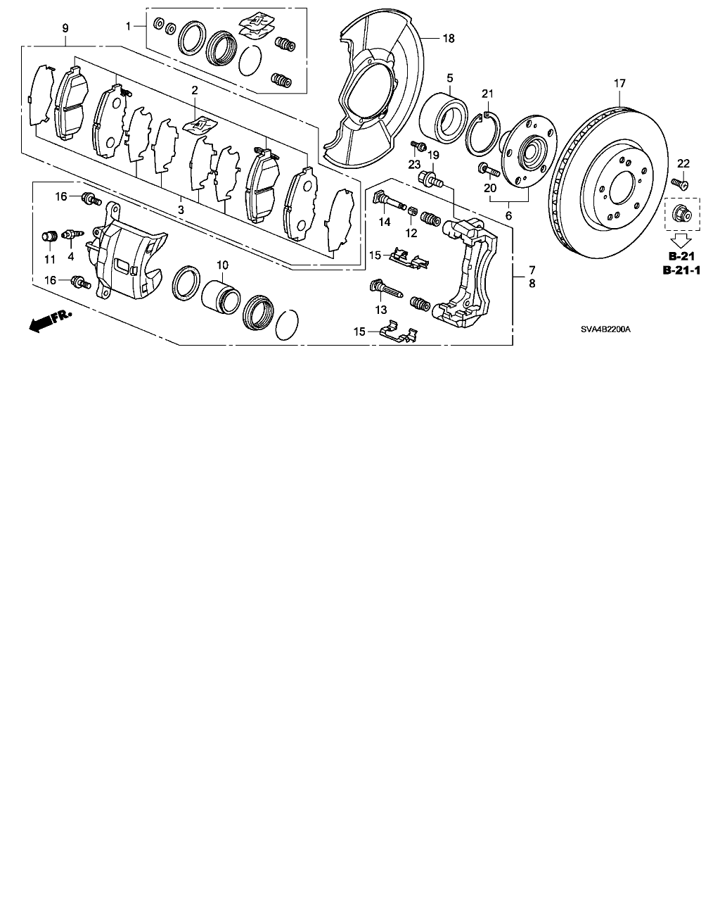 Honda 45022-SNE-A00 - Гальмівні колодки, дискові гальма autozip.com.ua