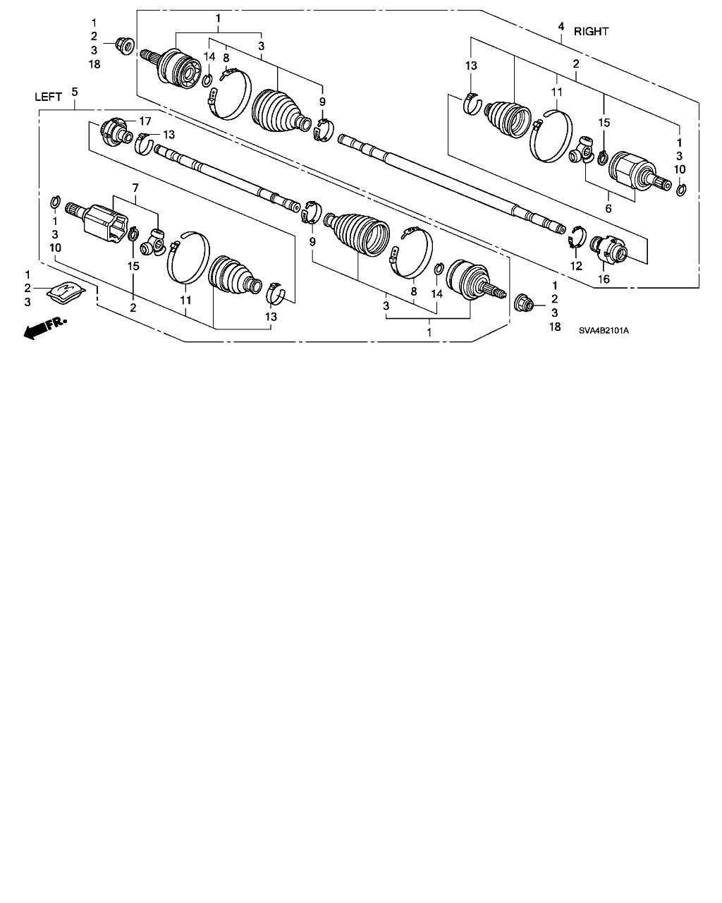 Honda 44017-SNE-A01 - BOOT SET, INBOARD (GKN) autozip.com.ua