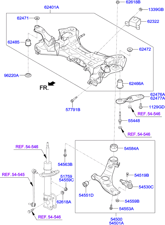 Hyundai 545002W500 - Arm complete - front lower, lh autozip.com.ua