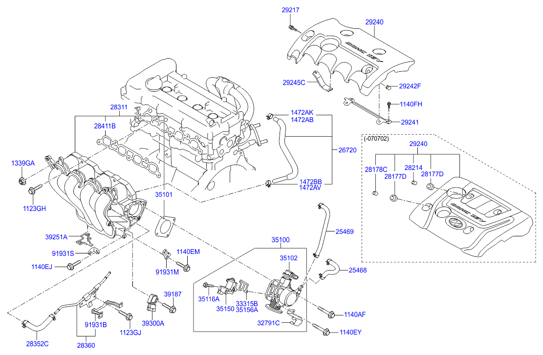 KIA 351502B000 - Поворотна заслінка, підведення повітря autozip.com.ua