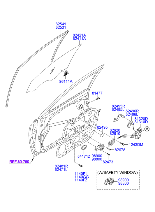 Hyundai 824812H000 - Підйомний пристрій для вікон autozip.com.ua