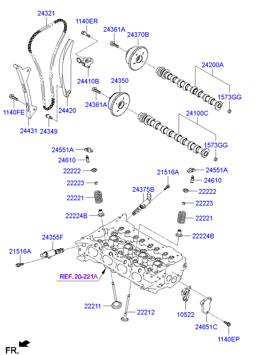 Hyundai 22224-2G000 - Кільце ущільнювача, шток клапана autozip.com.ua