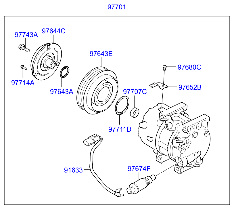 Hyundai (BEIJING) 977013R000 - Компресор, кондиціонер autozip.com.ua