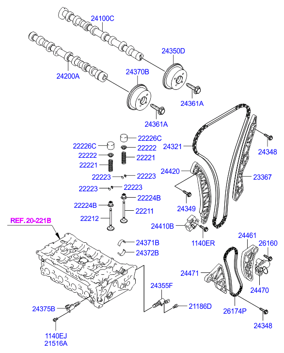 Hyundai 24471-25051 - Планка успокоителя, ланцюг приводу-масляної насос autozip.com.ua