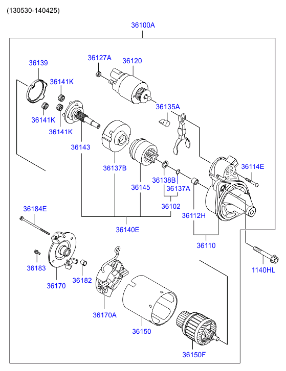 Hyundai 361702B100 - Вугільна щітка, стартер autozip.com.ua