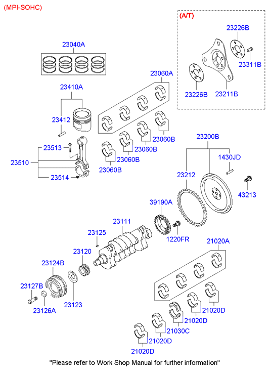 Hyundai 21020-26640 - Комплект підшипників колінчастого вала autozip.com.ua