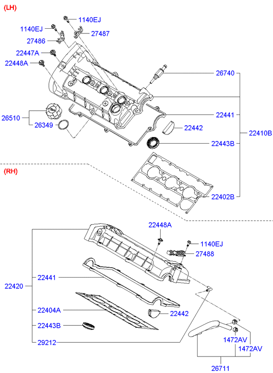 Hyundai 22441-37110 - Прокладка, кришка головки циліндра autozip.com.ua