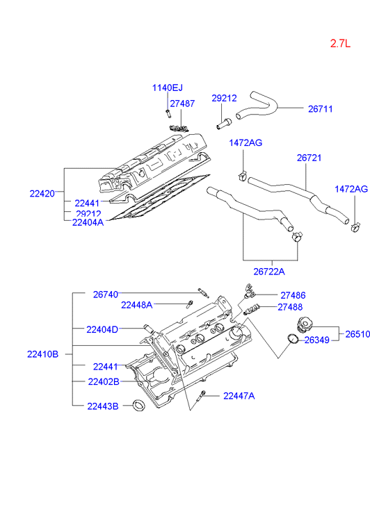 Hyundai 22441-23800 - Прокладка, кришка головки циліндра autozip.com.ua