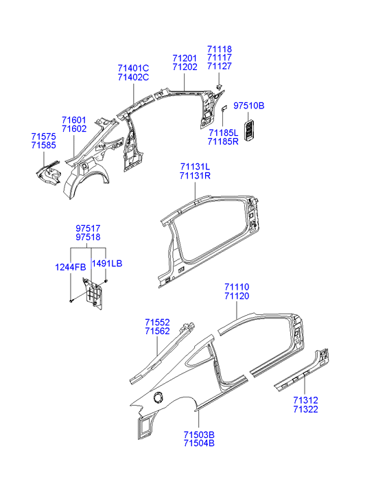 Hyundai 715042CB00 - Крило autozip.com.ua