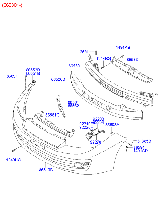 KIA 865102C000 - Буфер, бампер autozip.com.ua