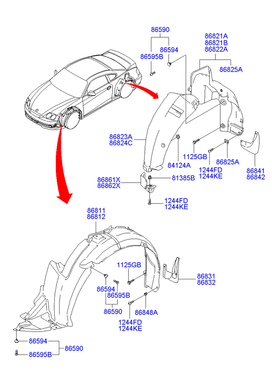 Hyundai 868222C000 - Обшивка, колісна ніша autozip.com.ua