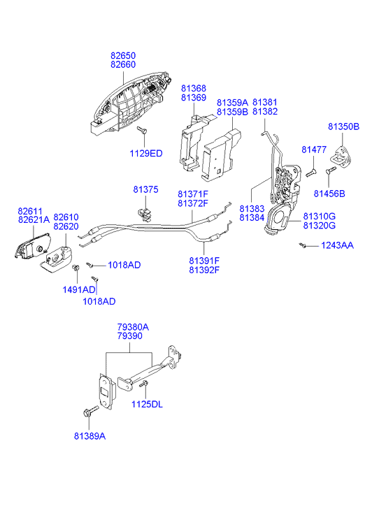 Hyundai 826102C000LK - Ручка двері autozip.com.ua