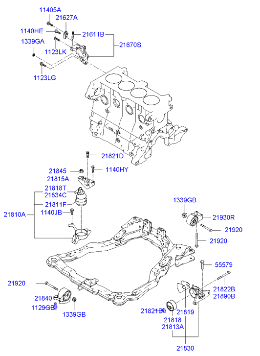 Hyundai 21830-2C200 - Опора двигуна ліва autozip.com.ua