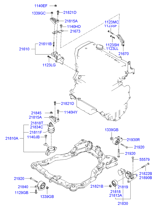 Hyundai 21910-2D000 - Подушка, підвіска двигуна autozip.com.ua