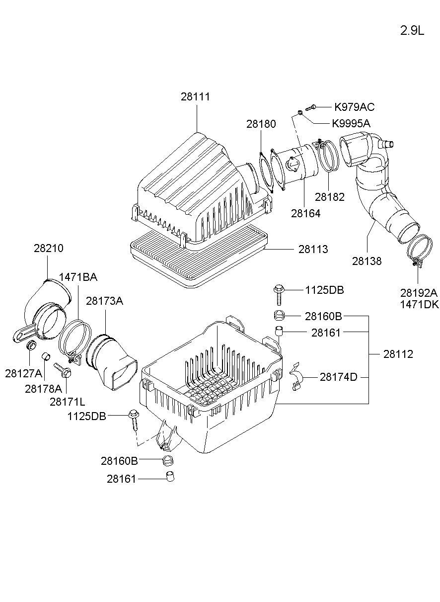 KIA 28113-H1915 - Повітряний фільтр autozip.com.ua