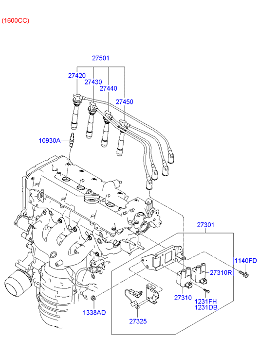 Hyundai 27501-23B70 - Комплект проводів запалювання autozip.com.ua