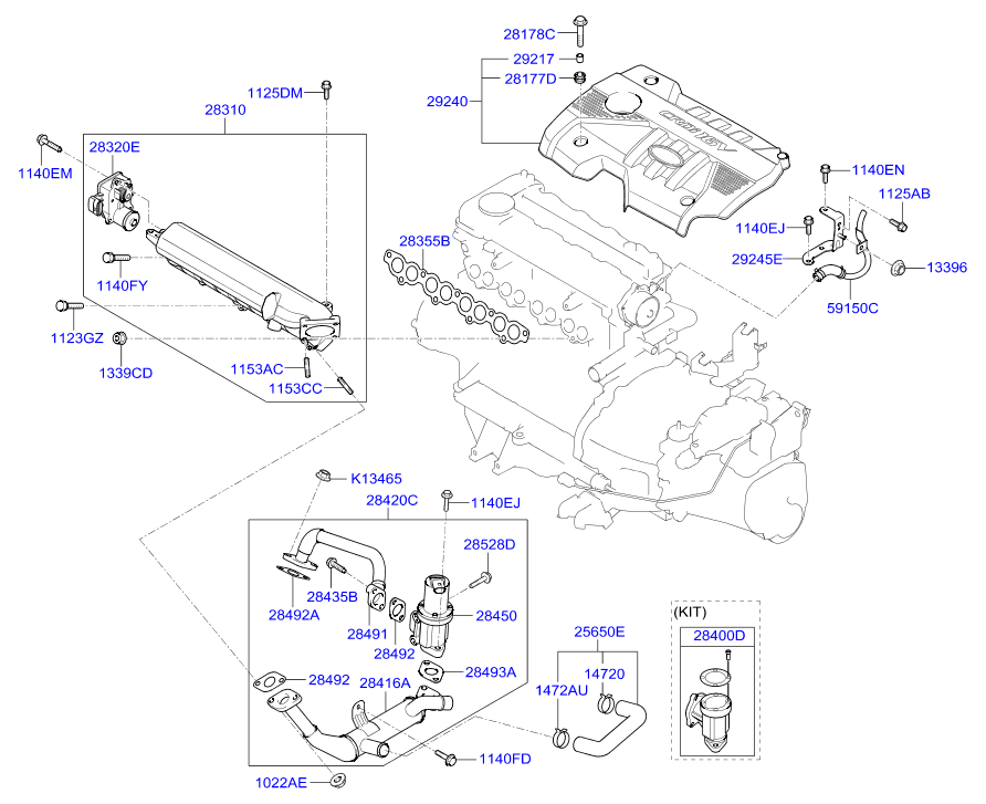 Hyundai 28355-2A100 - Прокладка, впускний колектор autozip.com.ua