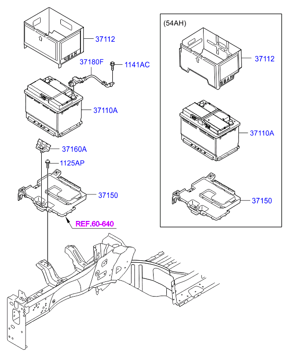 KIA 37110A6100 - Battery assy autozip.com.ua