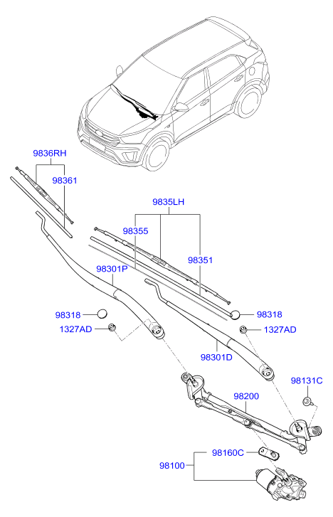 KIA 983503X000 - Щітка склоочисника autozip.com.ua