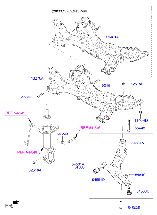 Hyundai 54584-M0000 - Сайлентблок, важеля підвіски колеса autozip.com.ua