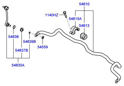 Hyundai 548303L000 - Тяга / стійка, стабілізатор autozip.com.ua