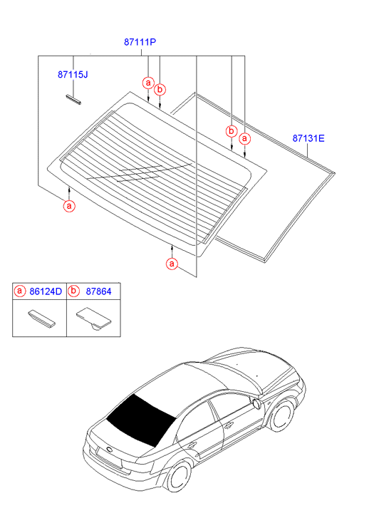 Hyundai 871103K000 - Заднє скло autozip.com.ua