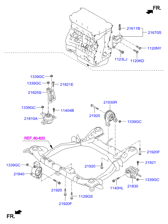 Hyundai 21830-2P400 - Подушка, підвіска двигуна autozip.com.ua