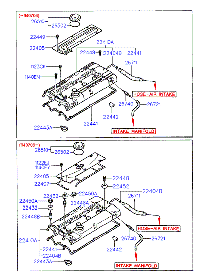 Hyundai 22442-42000 - Прокладка, кришка головки циліндра autozip.com.ua