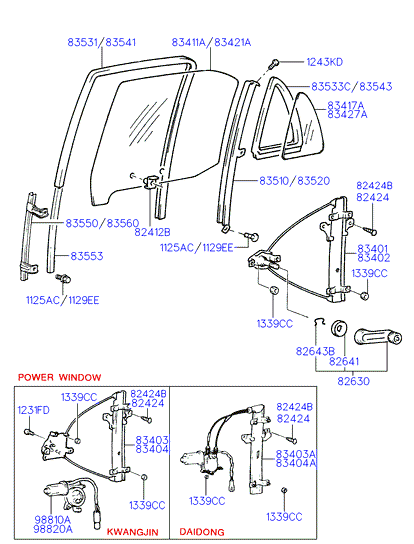 Hyundai 9882034010 - Підйомний пристрій для вікон autozip.com.ua