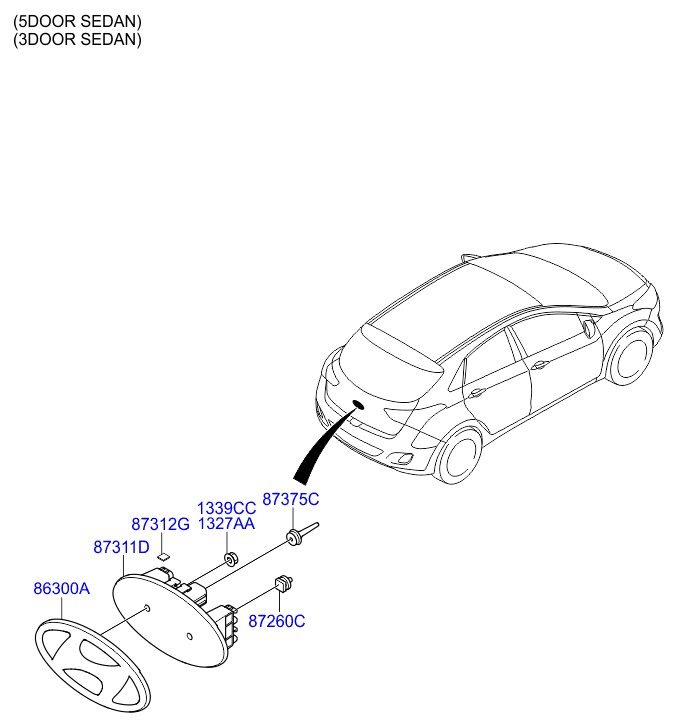 Hyundai 86320A5000 - Емблема задніх дверей autozip.com.ua