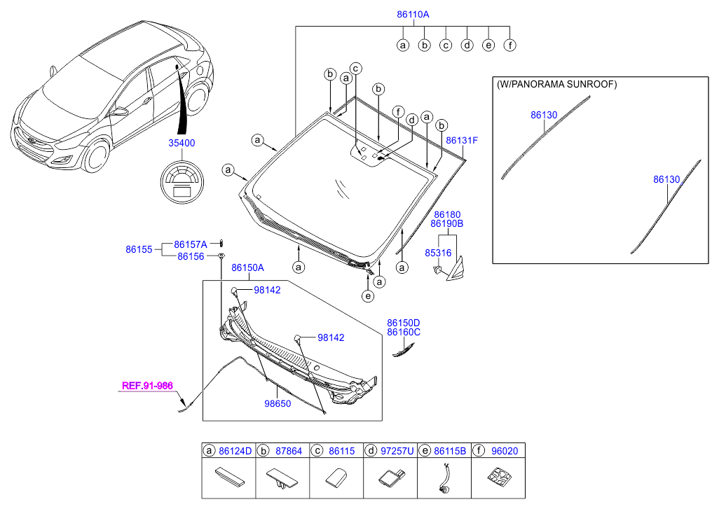 Hyundai 86110A6020 - Вітрове скло autozip.com.ua