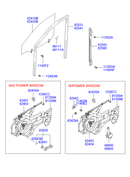 Hyundai 824102D010 - Бокове вікно autozip.com.ua