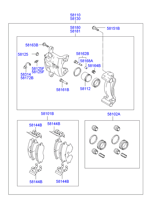 Opel 58110-2D300 - Гальмівний супорт autozip.com.ua