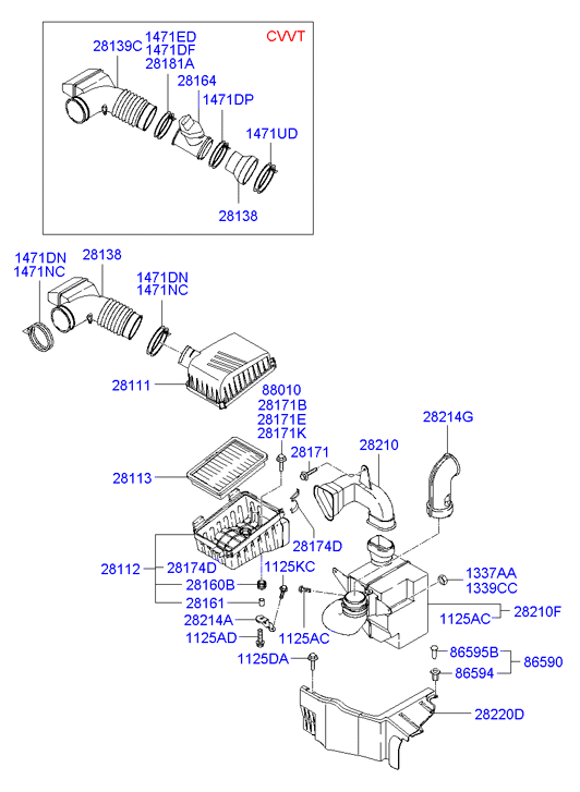 Maserati 281132D000 - Повітряний фільтр autozip.com.ua