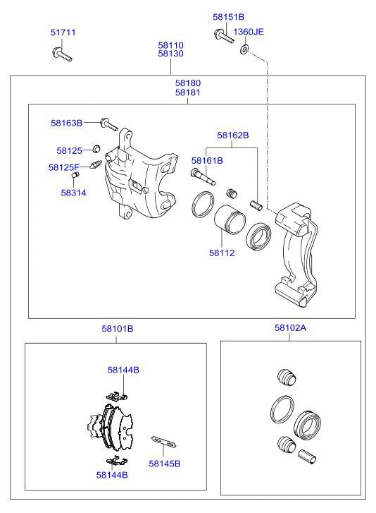 Hyundai 5811017400 - Гальмівний супорт autozip.com.ua