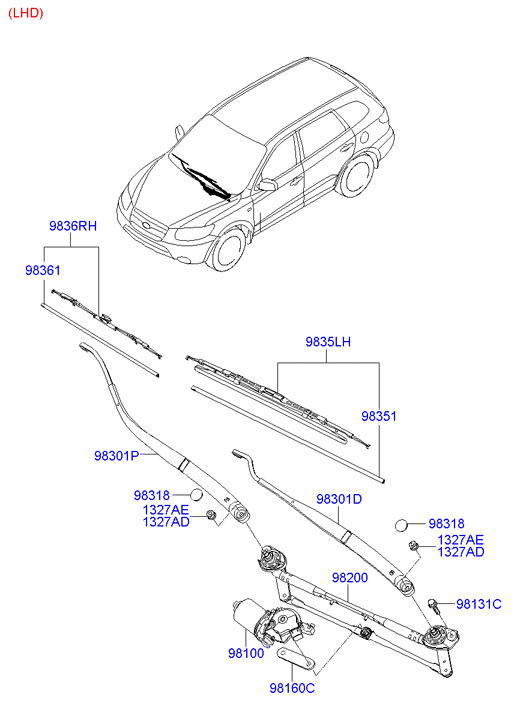 KIA 983602B000 - Щітка склоочисника autozip.com.ua