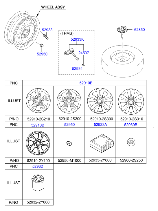 Hyundai 52933-3M000 - Датчик частоти обертання колеса, контроль тиску в шинах autozip.com.ua