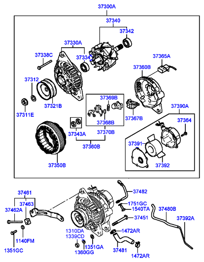 KIA 37300-42356 - Генератор autozip.com.ua