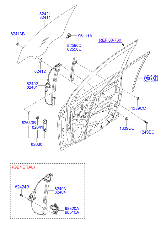 Hyundai 82403-0X010 - Підйомний пристрій для вікон autozip.com.ua