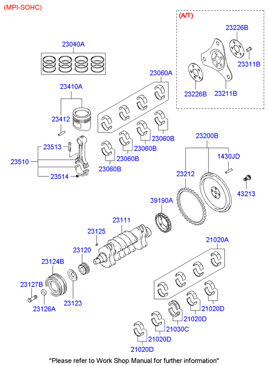 Hyundai 2306022540 - Комплект шатунних вкладишів autozip.com.ua