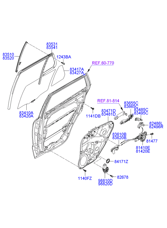 Hyundai 814102B000 - Замок двері autozip.com.ua