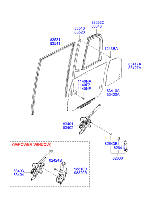 Hyundai 83404-1C010 - Підйомний пристрій для вікон autozip.com.ua