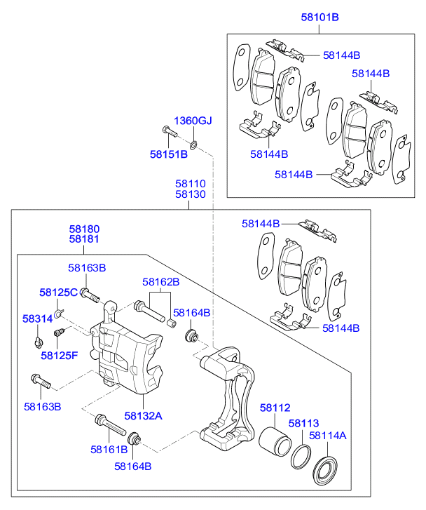 Hyundai 58101-4LA00 - Гальмівні колодки, дискові гальма autozip.com.ua