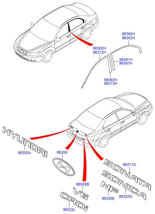 Hyundai 863633K001 - Облицювання / захисна накладка, двері autozip.com.ua