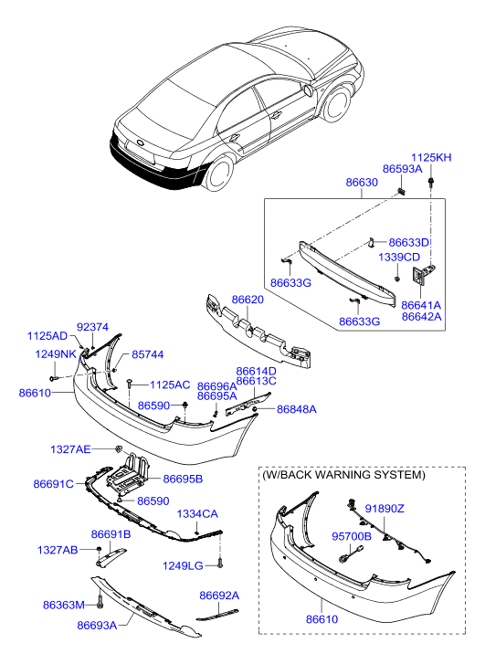 Hyundai 86630-3K000 - Підсилювач бампера autozip.com.ua